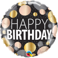 Happy Birthday Metallic Dots