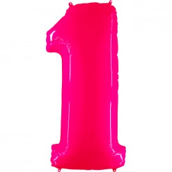 Super Size - Fluorescent Pink Number Balloons 