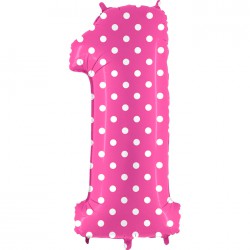 Super Size - Pink Polka Dot Number Balloon